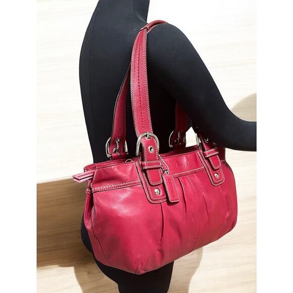 Y2K Coach F13732 Soho Pleated Leather Satchel Bag - Picture 7 of 14